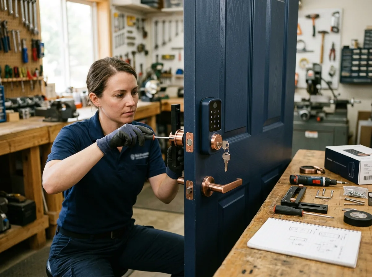 Smart deadbolt installation and setup